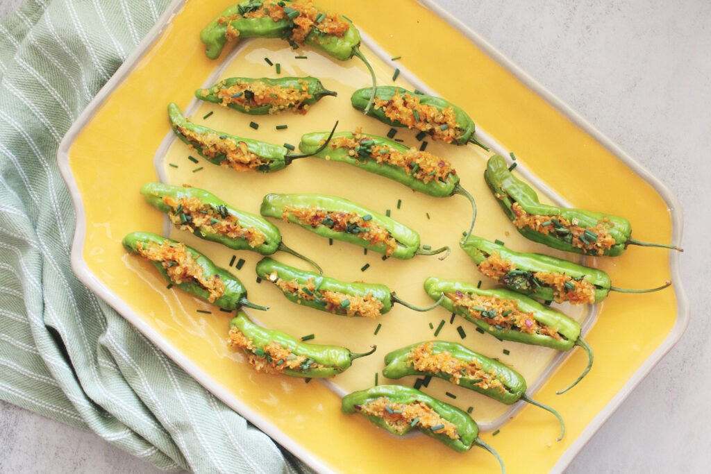 Spicy Stuffed Shishitos