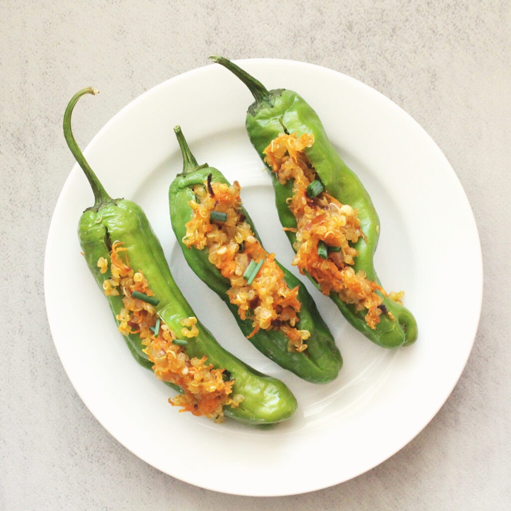 Spicy Stuffed Shishitos